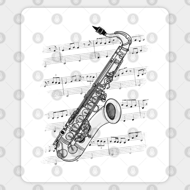 Saxophone Sax Player Saxophonist Jazz Musician Magnet by doodlerob